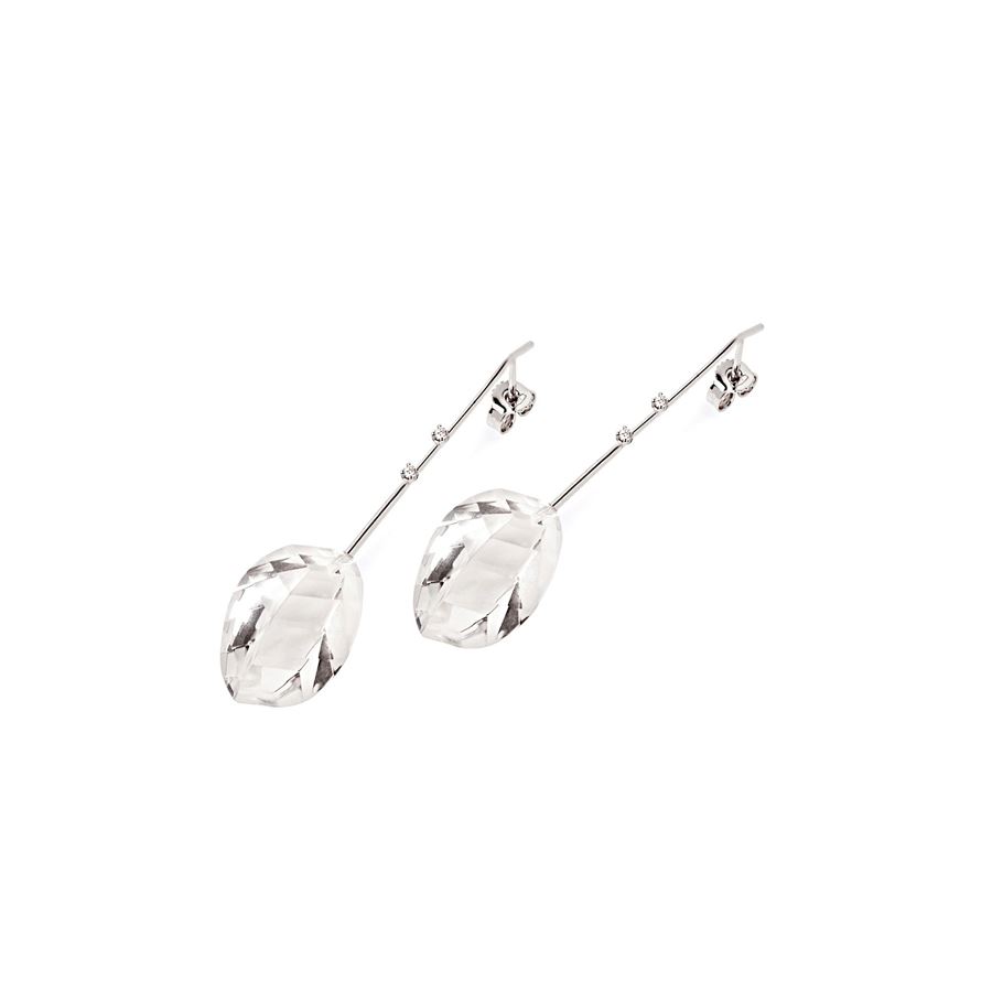 White gold 'Amo' earring with crystals AMI | OR7 CDR MNDRLAU18B CT 0,08